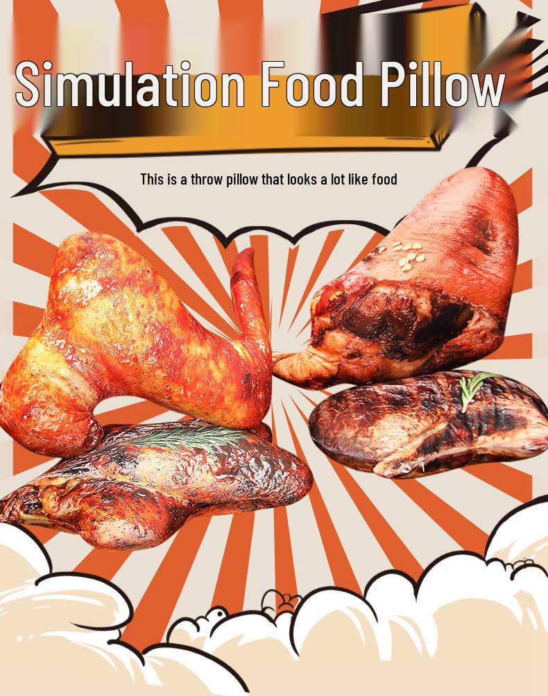 Wanghong Zibo BBQ Plush Food Pillow - Creative Douyin-Style Prank Prop