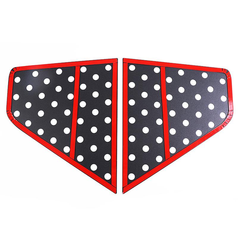 For Kia Soul - Aluminum Alloy Black Car Rear Triangular Glass Window Honeycomb Decorative Panel Sticker Accessories