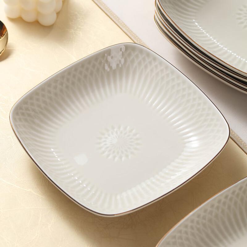 Nordic Ceramic 7-inch Square Dinner Plates (Set of 2)