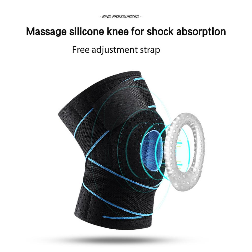 1 pièce Genouillère de compression sportive pour adultes Genouillères élastiques pressurisées pour l'arthrite Protecteur d'articulations Équipement de fitness Support d'orthèse