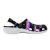 White EVA Clogs with Dark Rose Print, Lightweight Slip On Garden Shoes, Breathable Beach Sandals, Indoor Outdoor Slippers for Men Women