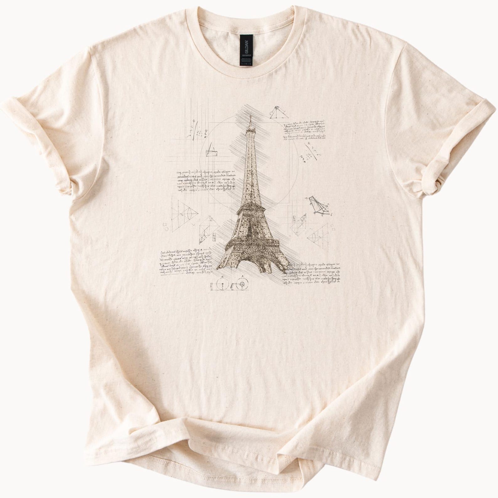 Eiffel Tower Sketch Art Shirt Paris Illustration Tshirt 120