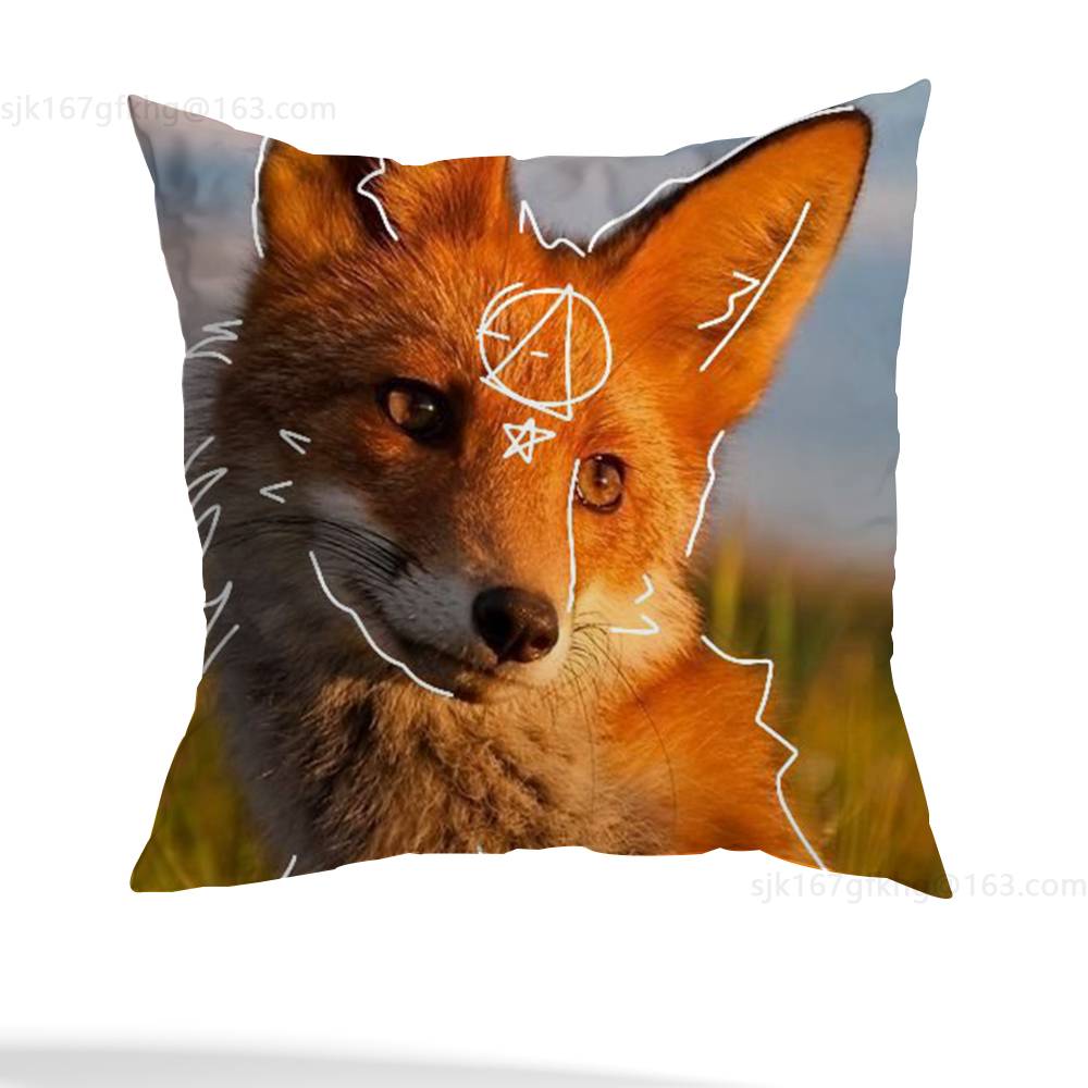 Nuova Federa Cuscino Simbolo Delta Therian Quadrata Stampa Double-Sided Peluche Corto Copricuscino Divano Camera da Letto Comodino