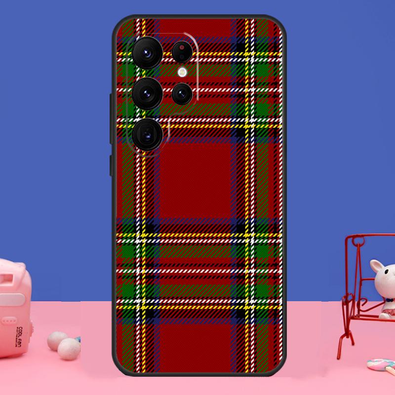 Housse Motif Carreaux Tartan Clan Stewart Pour Samsung Galaxy S24 S23 S22 S21 S20 FE Ultra Plus S8 S9 S10 Note 10 20 Ultra Coque