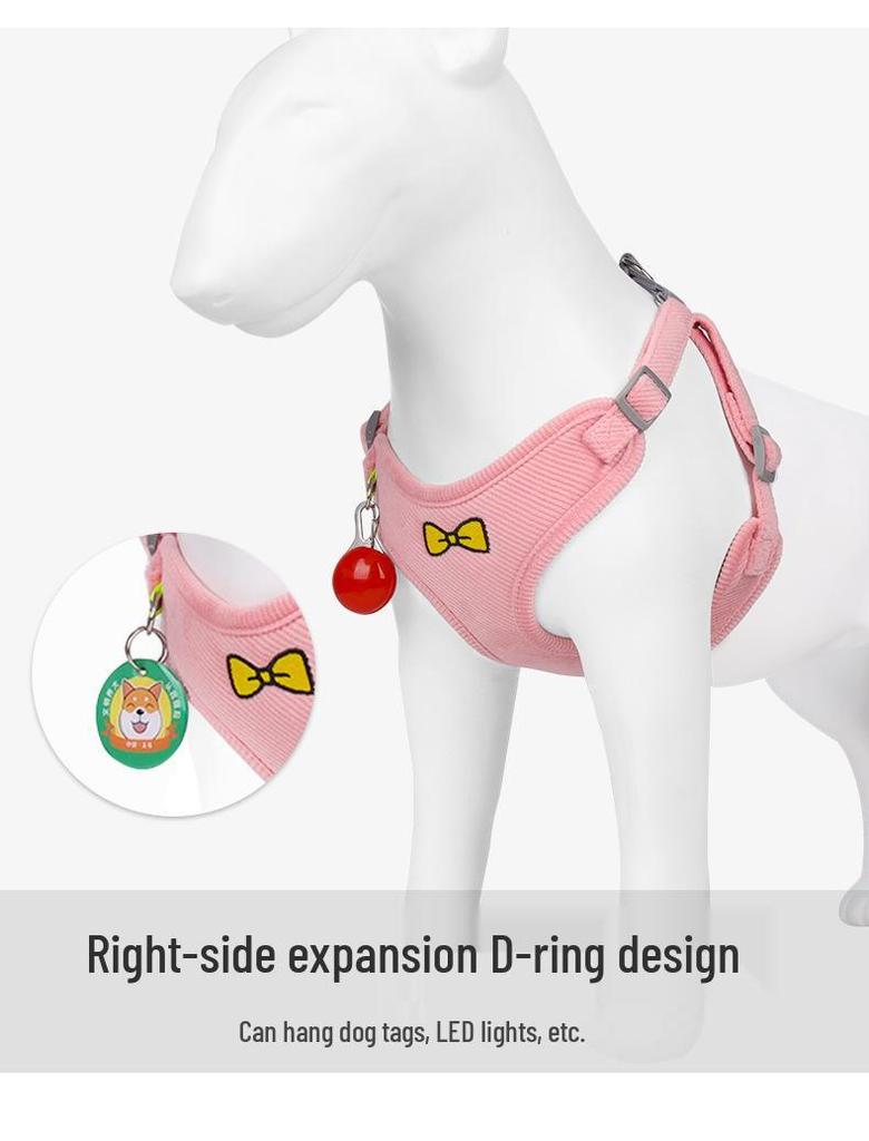 Reflective Vest-Style Dog Harness & Leash for Small Breeds