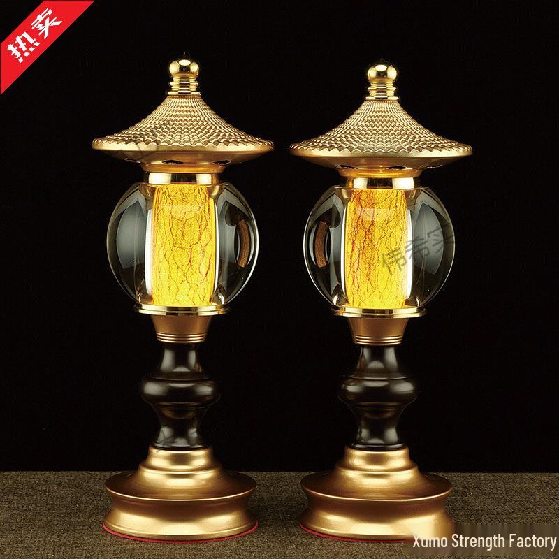 Lotus Buddha Lamp, Ever-burning Lamp, Seven-colored Offering Lamp, Glazed Lamp, Buddha Altar, Year of the Horse Buddha Lamp