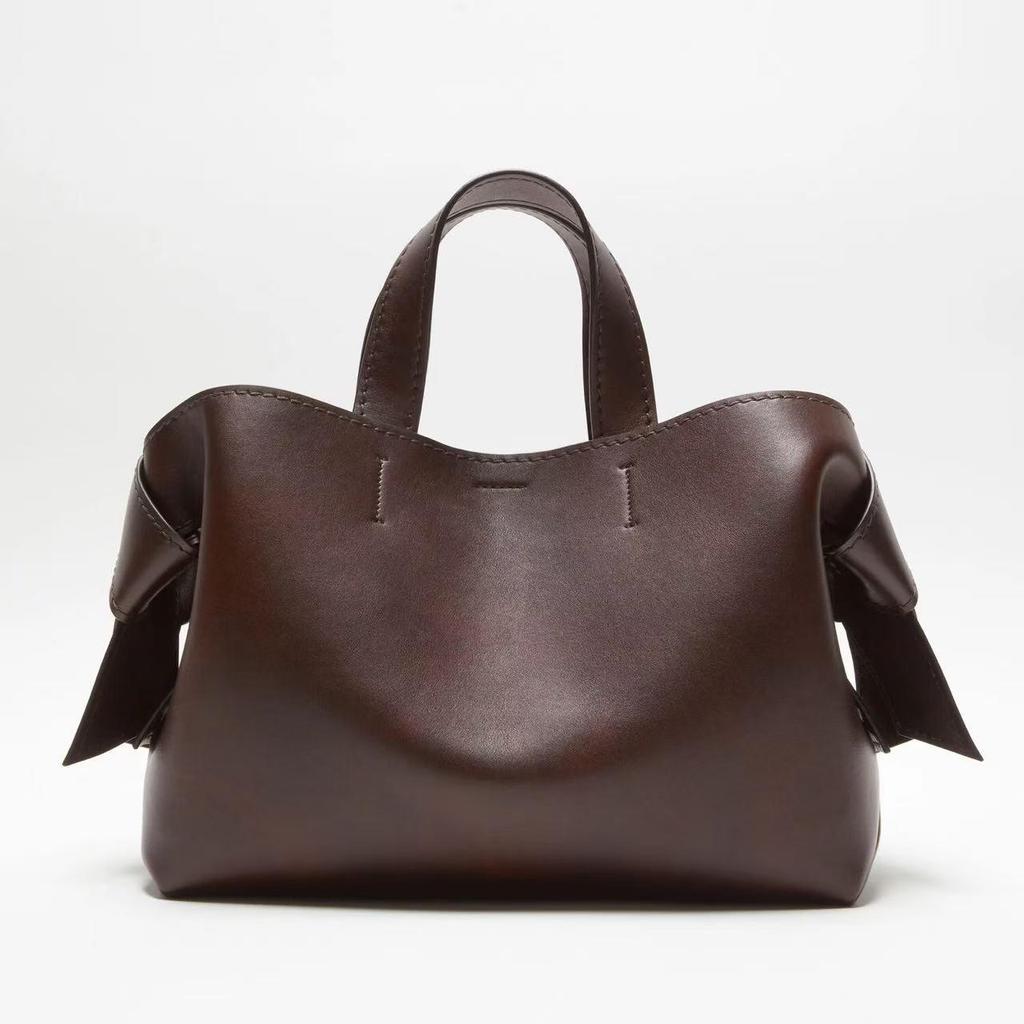 Swedish Niche AS Musubi Genuine Leather Shoulder Crossbody Bag - Large Capacity Fashion Tote