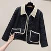 Stylish Short Cotton-Padded Jacket for Students with College Style and Slimming Effect