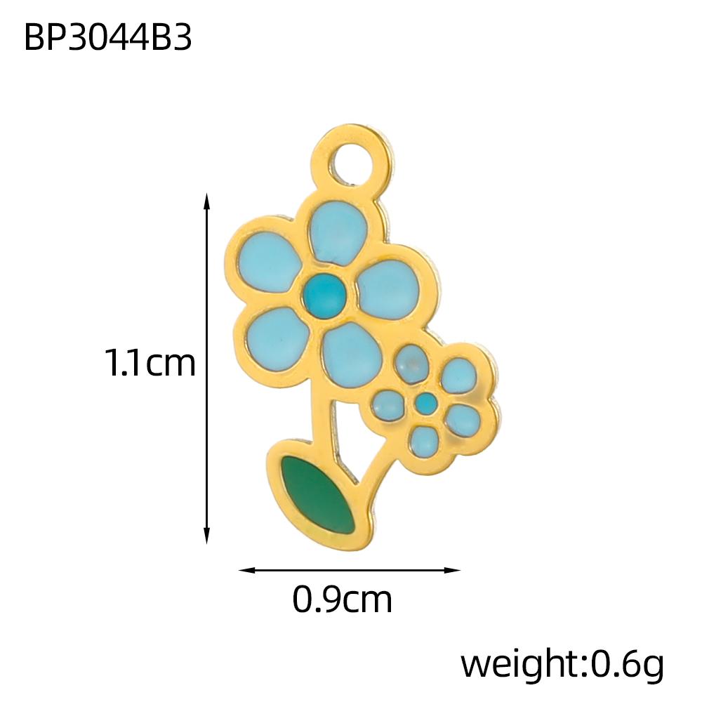 CARLIDANA 2PCS Manna High Quality Stainless Steel Emenal Flower Drinks Gold Color Non Tarnish Beach Ocean Charms for DIY Jewelry