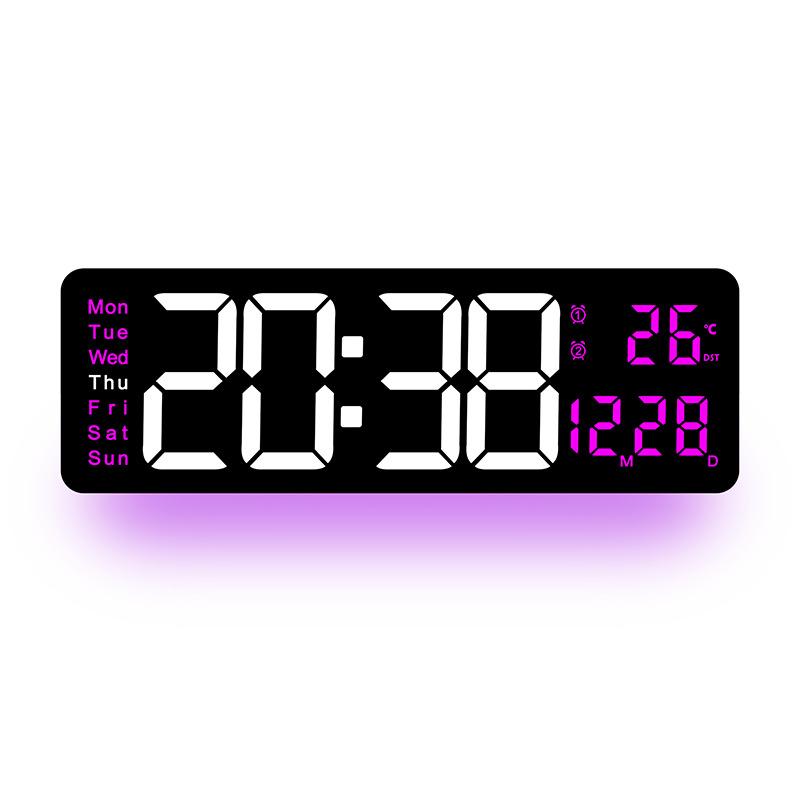New creative wall clock, simple large screen display, living room clock, special ambient light, multifunctional clock 1118