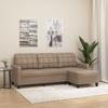 Vidaxl 3-Seater Sofa with Footstool, Cappuccino, 180 Cm, Faux Leather