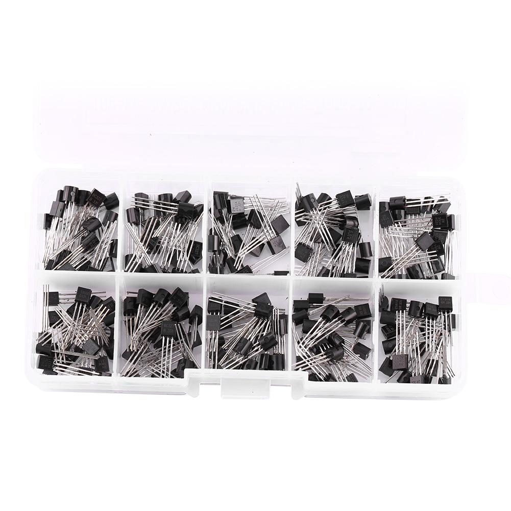 200pcs 10 Values Silicon Transistors Assortment BC337, BC327, 2N2222, 2N2907, 2N3904, 2N3906