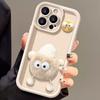 For iPhone 15 Pro Case 3D Fluffy Briquette Doll TPU Phone Cover