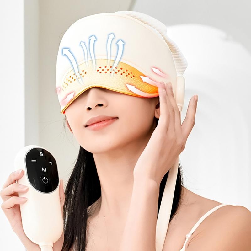 Air Pressure Head Massager with 4 Massage Mode Head and Eye Massage Caps Electric Scalp Massager Relief Caps Massager