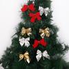 Christmas Bow 5.5cm 12pcs/set Red Bow Gold Silver Red Cloth Christmas Tree Decorations Hangings Navidad Home Decor