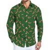 Men's Christmas Shirt Christmas Print Long Sleeve Button Shirt