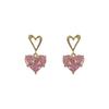 Fashion super flash crystal love stud earrings women's summer ins temperament cold wind small exquisite earrings new
