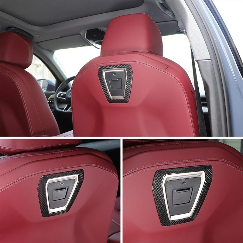 For BMW 5 Series G60 2024-2026 Real Carbon Fiber Car Rear Seat Charging Panel Cover Trim Car Interior Accessories