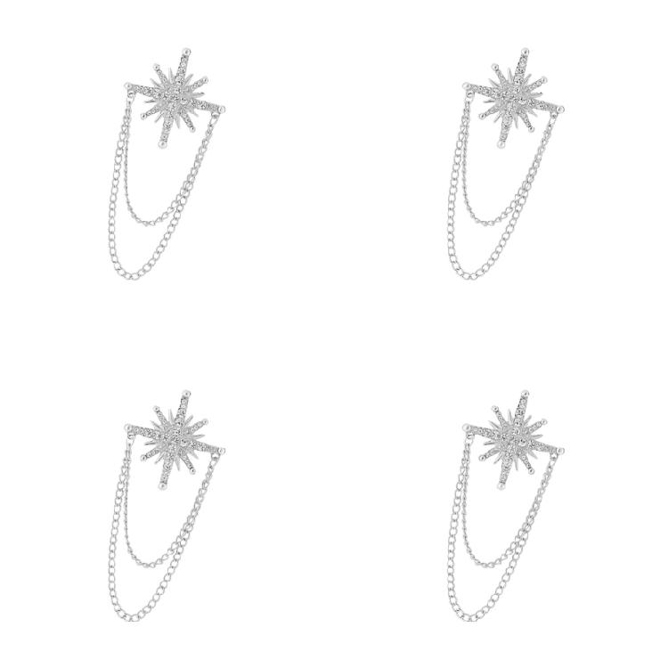 4Pcs Secure Fastening Lapel Accessories Gold/Silver Wedding Brooch For Business Travelers Corporate Gatherings