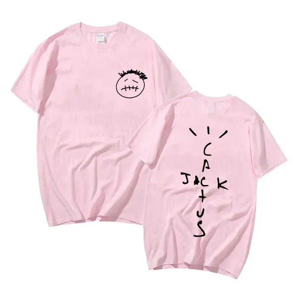 Fashion Hip Hop T Shirt Casual Short Sleeve T-shirt Rapper Cactus Jack Music Album T Shirt Casual Loose Tops Aesthetic Clothes