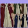Vestido Gótico Renascentista Vintage com Mangas Longas Para Fantasia Cosplay Feminina