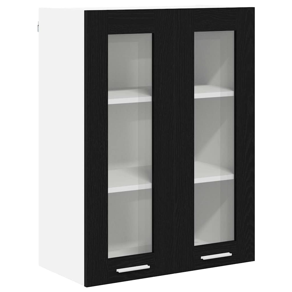 Hanging Cabinet Black Oak Effect 60 X 31 X 80 Cm Engineered Wood
