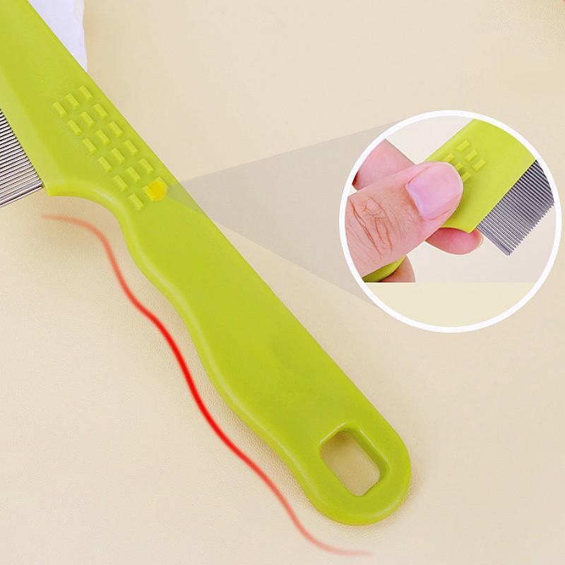 Dog Comb Dense Tooth Dogs Brush Double-row Flea Combs for Dogs Hair Cleaning Dog Grooming Pet Hair Remover Massage Cat Brush