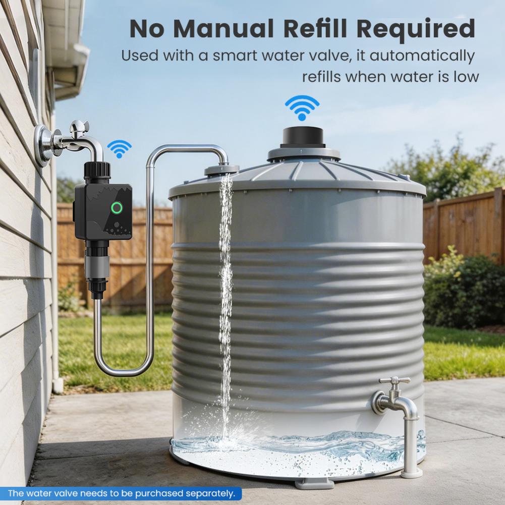 Tuya- WiFi Water Level Sensor Smart Water Tank Monitor Custom Threshold Alert- IP65 Waterproof 3 M Cable Remote Detection Tool