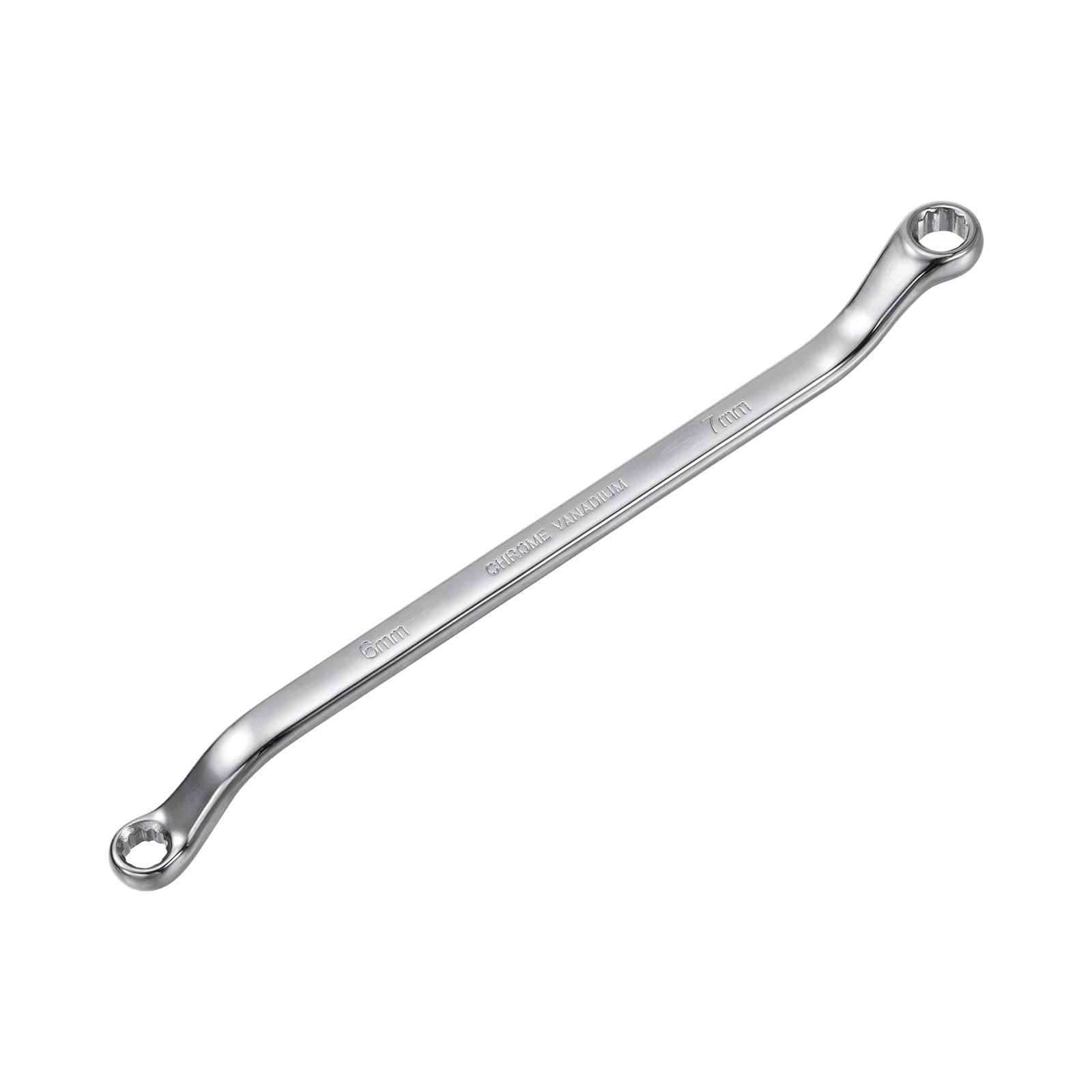 

uxcell Metric Offset Double Chrome 6mm x 7mm 12-Point Open-End Wrench, Plated, Cr-V,