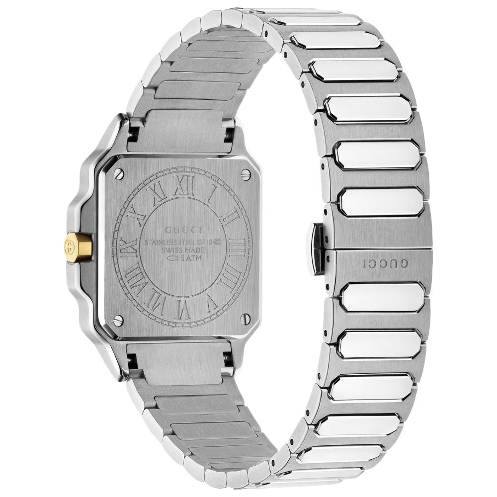 Gucci YA166506 G-Flat Silbernes Zifferblatt Unisex-Uhr