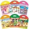 Non-Toxic New Children Reusable Scene Cute Stickers Diy Puzzle Sticker Games Books Cartoon Animal Learning Cognition Toys For Kids Gifts