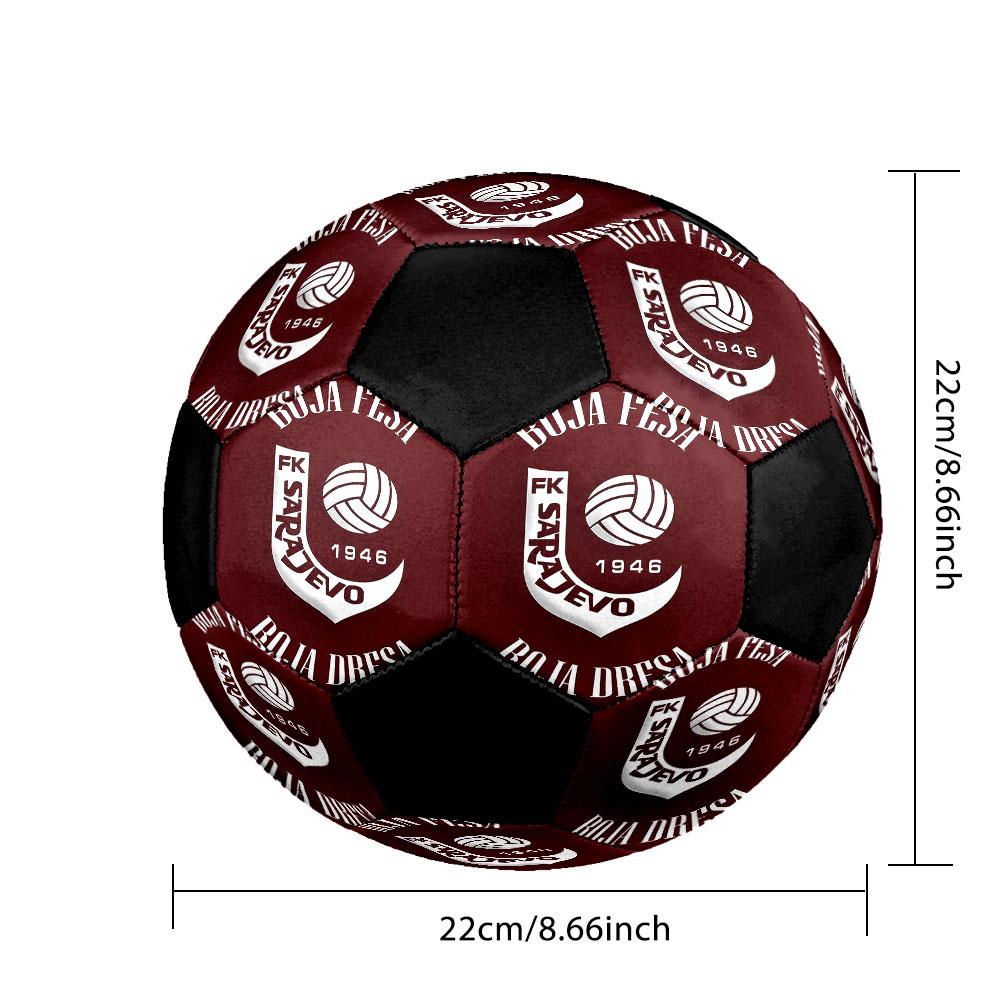 FK Sarajevo Soccer Ball Size 5 Colorful Machine Stitched PVC Competition Ready Durable High-Bounce