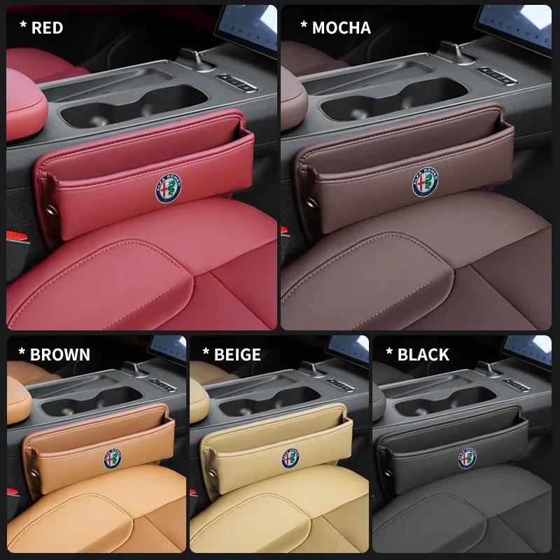 XGNST1 1pcs Car Seat Gap Storage Box Auto Acesssories For Alfa Romeo Giulia Stelvio Giulietta 156 159 147 Mito Tonale Brera Disco V