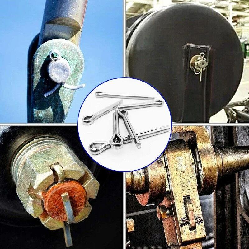 150/230/340PCS Stainless Steel Cotter Pin Kit,304 Stainless Steel Split Pin Assortment Kit +Box Whistle Hairpin U-pin