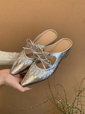 Mode Retro Plissee Pumps Damen Sexy Schuhe Schnürer Einfarbig Spitz Zehenbereich Klobige Mittelhohe Absätze Neuer Stil Pumps Sommer Freizeitschuhe Designer