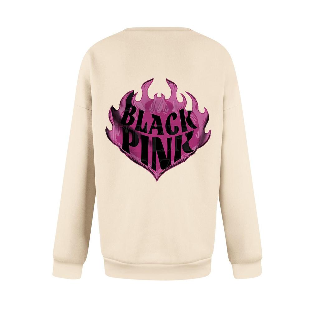 Dámská módní a ležérní mikina s dlouhým rukávem, kulatým výstřihem a potiskem