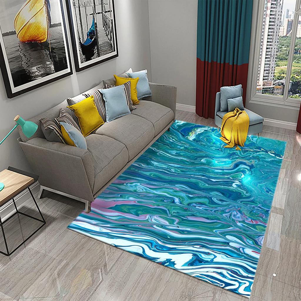 Colorful Marbling Carpet for Bedroom Bathroom Living Room Entryway Rug Non-Slip Rug Floor Carpet Kitchen Entry Rug Home Decor