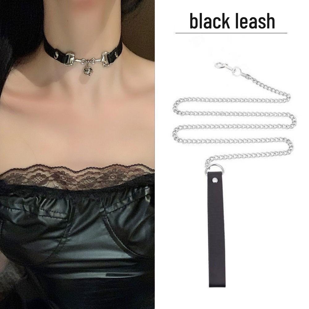 Unisex Leather Punk Chain Choker Necklace: Edgy, High-End Design