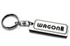 Wagon R Double Ring Acrylic Original Keychain Mh22s Turbo Custom A-482-2 Silver/Black (for Mh23s, Mh21s, Parts)
