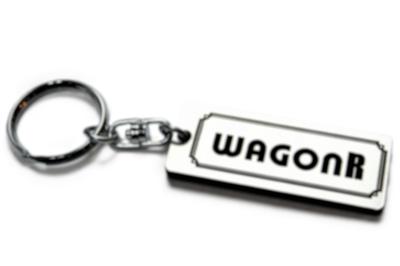 Wagon R Double Ring Acrylic Original Keychain Mh22s Turbo Custom A-482-2 Silver/Black (for Mh23s, Mh21s, Parts)
