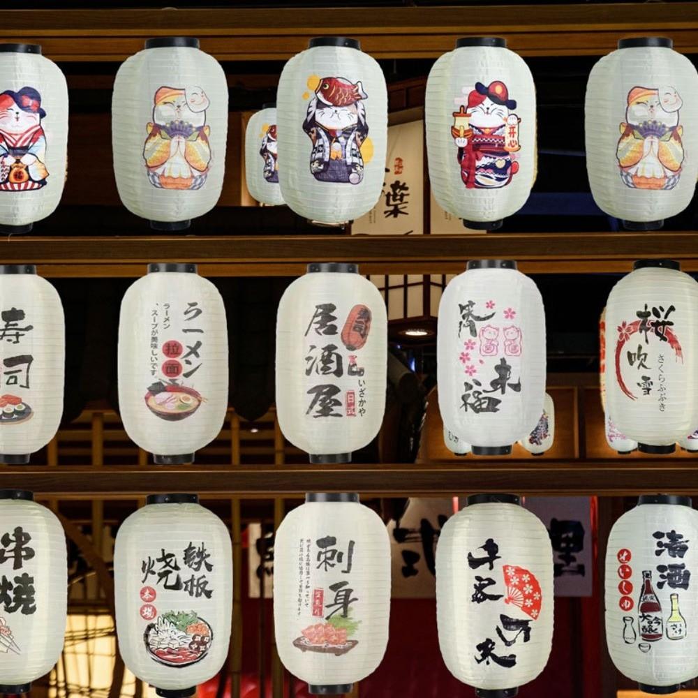 10 Inch Japanese Lantern Folk Decor Winter Melon Shape Pendant Light Picture Design Traditional Design Wind Lantern