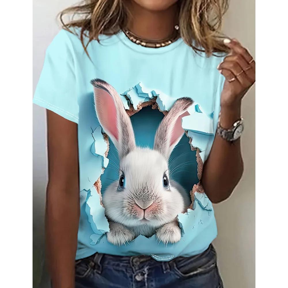 Summer Cute Animal 3D Printed Women's Shirt Short Sleeve Casual Harajuku Fashion T-Shirt Top