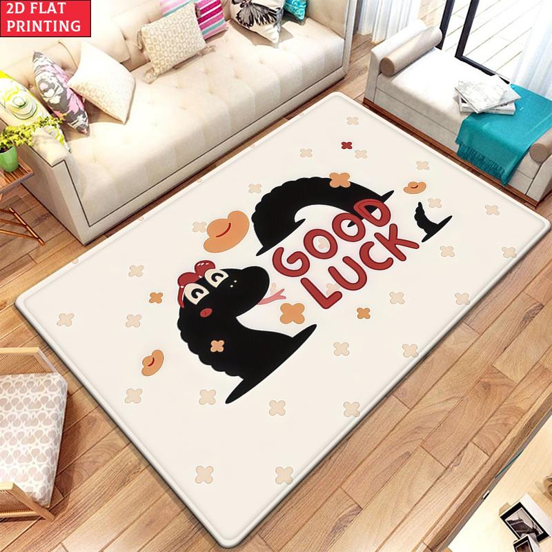 Kawaii Cartoon Bear Large Room Carpet Non Slip Cartoon Kids Bedroom Living Room Floor Mat Home Decor Children's Play Carpet