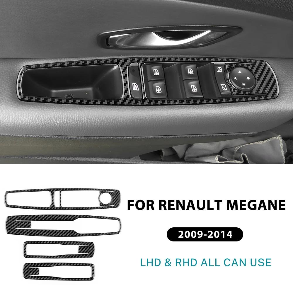 For Renault Megane RS 2009 2010 2011 2012 2013 2014 Real Soft Carbon Fiber Sticker LHD RHD Car Window Lift Panel Accessories