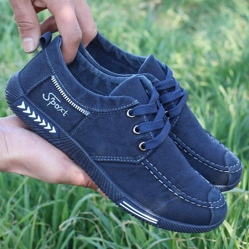 Canvas Men Shoes Denim Lace-Up Men Casual Shoes New  Plimsolls Breathable Male Footwear Spring Autumn Men Footwear866