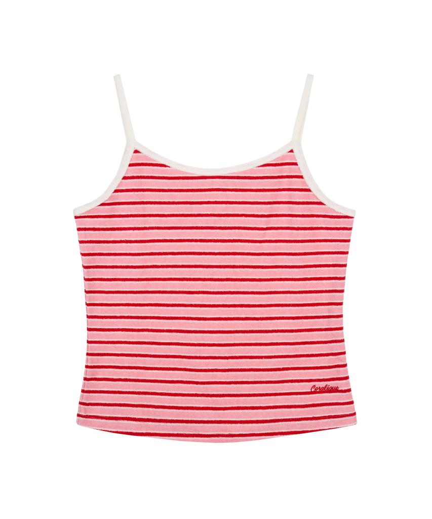 Kolallikeu Marine Terry Stripe Sleeveless Pink