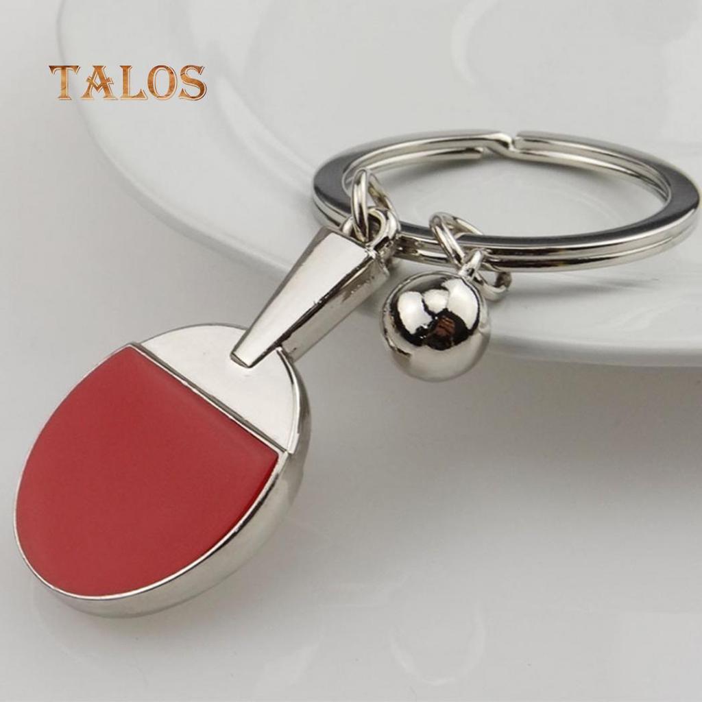Pingpong Bat Ball Table Tennis Racket Keychain Car Key Chain Decor Ring Gift Accessories