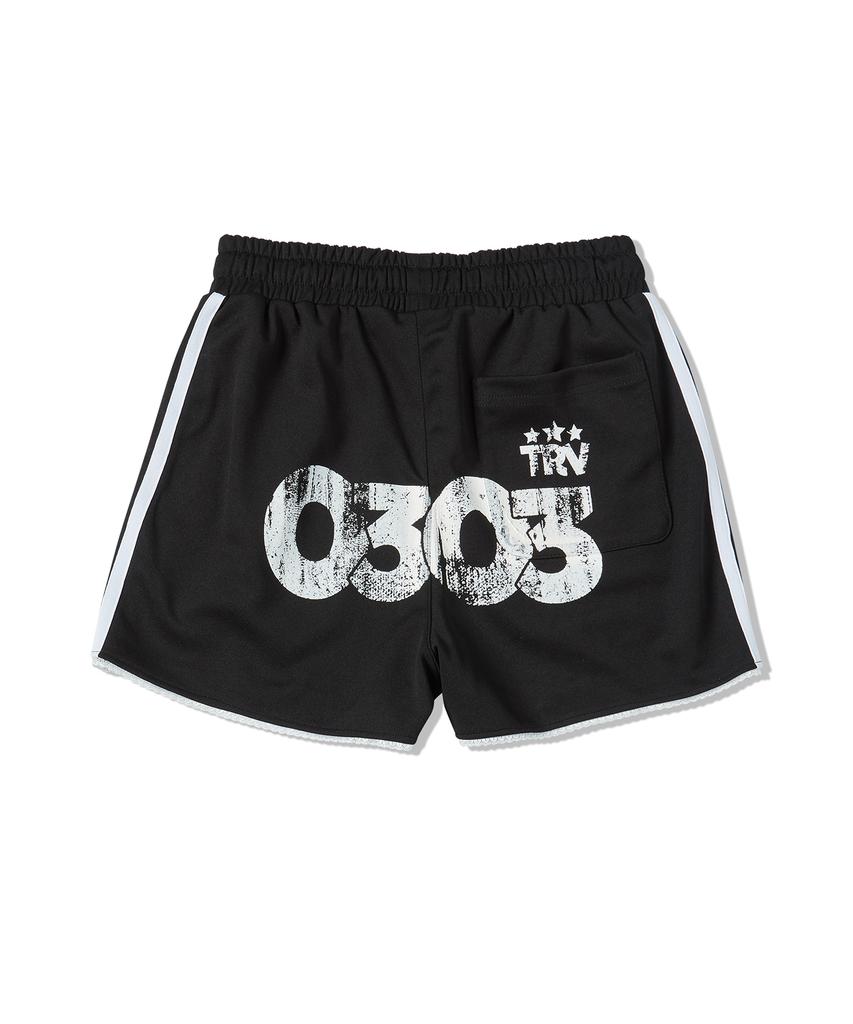 TRAVEL Zero Three Jersey Lace Shorts Black