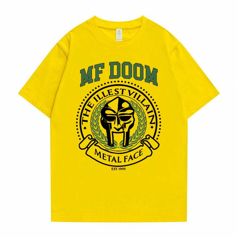 Rapper Mf Doom Madvillain The Illest Villain Metal Face Graphic Print T-shirt Male Casual Oversized Tshirt Men Hip Hop T Shirts