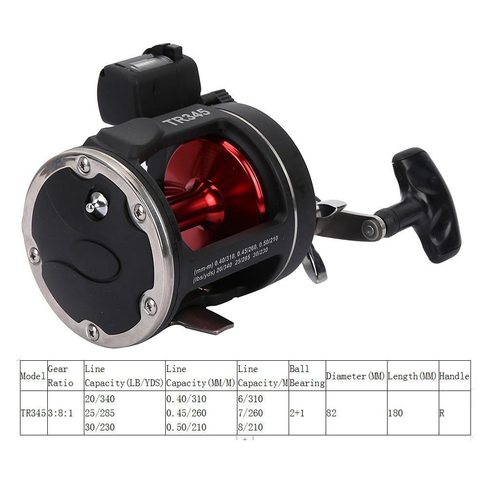 Trolling Reels Equipped With Line Counter Black Trolling Saltwater Offshore Reel Wheel